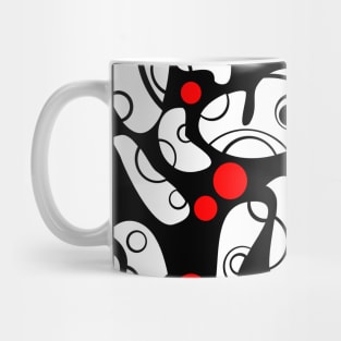 Whale Sonic White and Red on Black Horizontal Mug